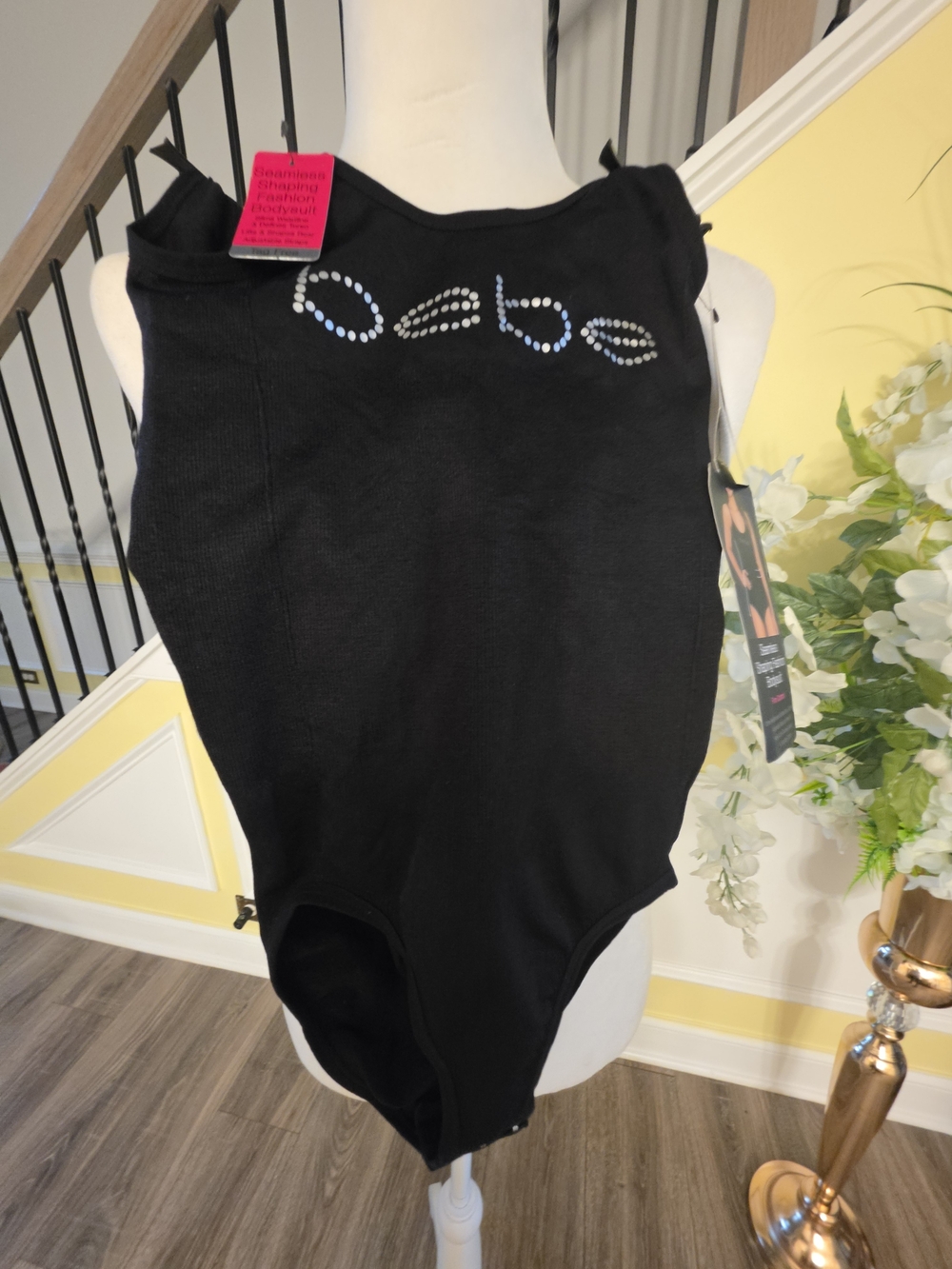 bebe Black Seamless Shaping Fashion Bodysuit Firm Control